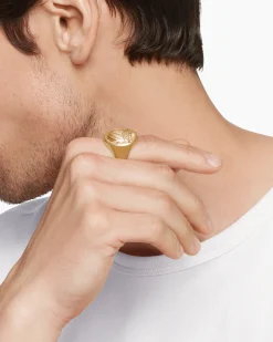 Petrvs® Scarab Signet Ring 18K Yellow Gold, 21.5mm