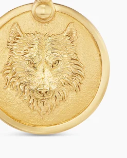 Petrvs® Wolf Amulet 18K Yellow Gold, 21mm