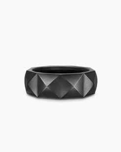 Pyramid Band Ring Black Titanium, 8mm