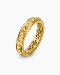 Pyramid Band Ring 18K Yellow Gold, 4mm
