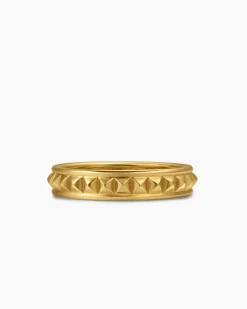 Pyramid Band Ring 18K Yellow Gold, 4mm