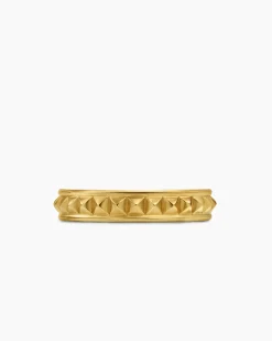 Pyramid Band Ring 18K Yellow Gold, 4mm