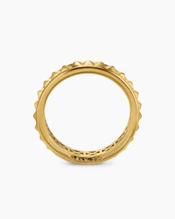 Pyramid Band Ring 18K Yellow Gold, 4mm