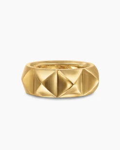 Pyramid Band Ring 18K Yellow Gold, 9mm