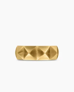 Pyramid Band Ring 18K Yellow Gold, 8mm