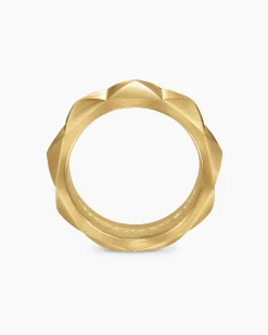 Pyramid Band Ring 18K Yellow Gold, 8mm