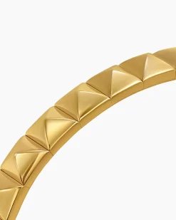 Pyramid Bangle Bracelet 18K Yellow Gold, 6.5mm
