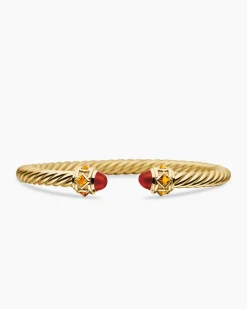 Renaissance® Cablespira® Bracelet 18K Yellow Gold with Carnelian and Citrine, 5mm