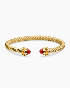 Renaissance® Cablespira® Bracelet 18K Yellow Gold with Carnelian and Citrine, 5mm