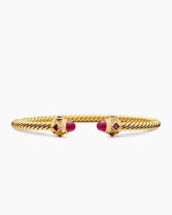 Renaissance® Cablespira® Bracelet 18K Yellow Gold with Rubies, 3.5mm
