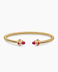 Renaissance® Cablespira® Bracelet 18K Yellow Gold with Rubies, 3.5mm