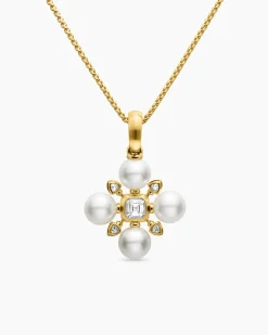Renaissance® Pearl Necklace 18K Yellow Gold with Pearls and Diamonds, 20mm