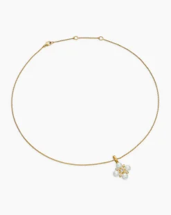 Renaissance® Pearl Necklace 18K Yellow Gold with Pearls and Diamonds, 20mm