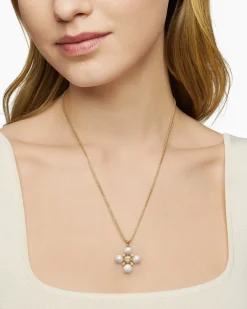 Renaissance® Pearl Pendant 18K Yellow Gold and with Pearls and Diamonds, 29.4mm