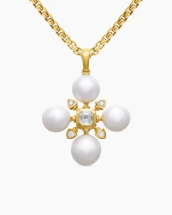 Renaissance® Pearl Pendant 18K Yellow Gold and with Pearls and Diamonds, 29.4mm