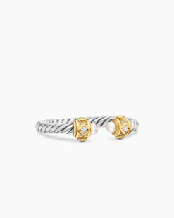 Renaissance® Ring Sterling Silver with 14K Yellow Gold, Pearls and Diamonds, 2.3mm