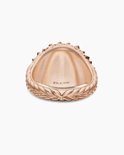Reverse Set Pavé Pinky Ring 18K Rose Gold with Cognac Diamonds, 14mm