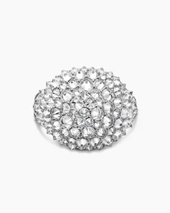 Reverse Set Pavé Signet Ring 18K White Gold with Diamonds, 17.5mm