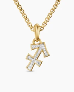 Sagittarius Amulet 18K Yellow Gold with Diamonds, 19.7mm