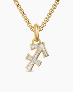 Sagittarius Amulet 18K Yellow Gold with Diamonds, 19.7mm