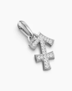 Sagittarius Amulet Sterling Silver with Diamonds, 19.7mm