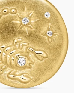 Scorpio Amulet 18K Yellow Gold with Diamonds, 19mm
