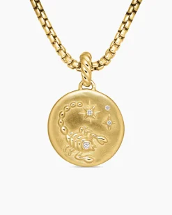 Scorpio Amulet 18K Yellow Gold with Diamonds, 19mm