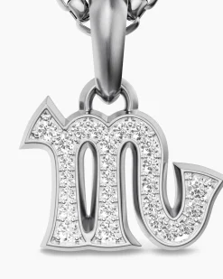 Scorpio Amulet Sterling Silver with Diamonds, 16mm