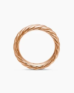 Sculpted Cable Band Ring 18K Rose Gold, 4.6mm