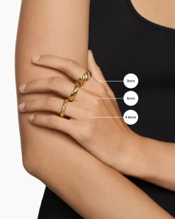 Sculpted Cable Band Ring 18K Rose Gold, 4.6mm