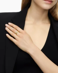 Sculpted Cable Band Ring 18K Yellow Gold, 6mm