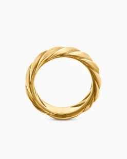 Sculpted Cable Band Ring 18K Yellow Gold, 6mm