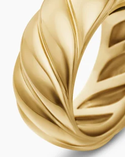 Sculpted Cable Band Ring 18K Yellow Gold, 9mm
