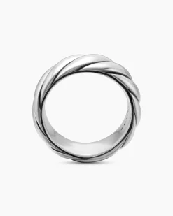 Sculpted Cable Band Ring Sterling Silver, 9mm