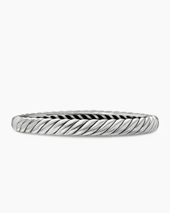 Sculpted Cable Bangle Bracelet Sterling Silver, 7mm