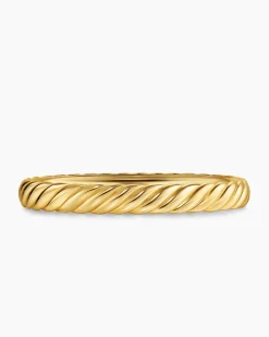Sculpted Cable Bangle Bracelet 18K Yellow Gold, 8mm