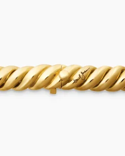 Sculpted Cable Bracelet 18K Yellow Gold, 8.5mm