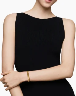 Sculpted Cable Bracelet 18K Yellow Gold, 8.5mm