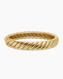 Sculpted Cable Bracelet 18K Yellow Gold, 10mm