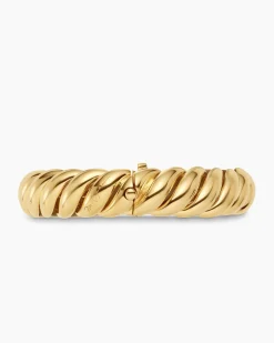 Sculpted Cable Bracelet 18K Yellow Gold, 14mm