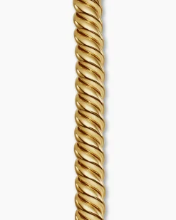 Sculpted Cable Bracelet 18K Yellow Gold, 14mm