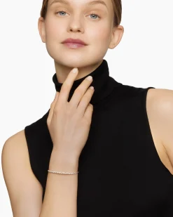 Sculpted Cable Flex Bracelet 18K Yellow Gold with Diamonds, 3.5mm