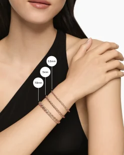 Sculpted Cable Flex Bracelet 18K Rose Gold with Cognac Diamonds, 5mm