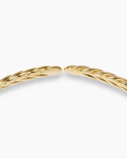 Sculpted Cable Flex Necklace 18K Yellow Gold with Diamonds, 11mm