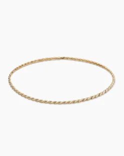 Sculpted Cable Flex Necklace 18K Yellow Gold with Diamonds, 3.7mm