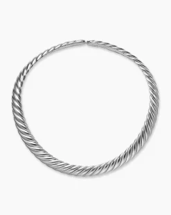 Sculpted Cable Flex Necklace Sterling Silver, 11mm