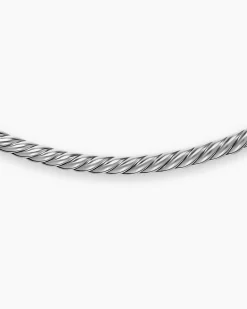 Sculpted Cable Flex Necklace Sterling Silver, 3.5mm