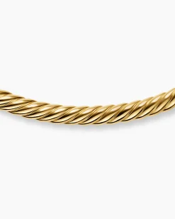 Sculpted Cable Flex Necklace 18K Yellow Gold, 5mm