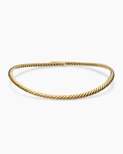 Sculpted Cable Flex Necklace 18K Yellow Gold, 5mm
