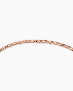 Sculpted Cable Flex Necklace 18K Rose Gold with Diamonds, 3.7mm